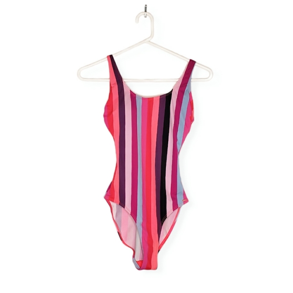 F&F Multi Neon Stripe Women's Swimsuit Size 2 XS - Picture 2 of 9